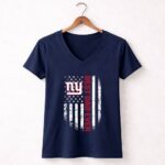 American Flag Best Dad Ever The New York Giants Father 5 Womens V Neck.jpg
