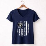 American Flag Best Dad Ever the Las Vegas Football Father 5 Womens V Neck.jpg