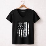 American Flag Best Dad Ever the Las Vegas Football Father 7 Womens V Neck.jpg