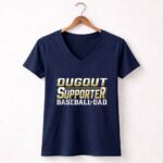Baseball Dad Dugout Supporter 5 Womens V Neck.jpg