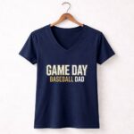 Baseball Dad Game Day 5 Womens V Neck.jpg