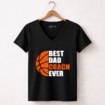 Best Basketball Dad Coach Ever Fathers Day Retro 7 Womens V Neck.jpg