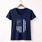 Best Buffalo Bills dad ever american flag 5 Womens V Neck.jpg
