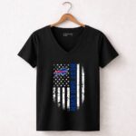 Best Buffalo Bills dad ever american flag 7 Womens V Neck.jpg