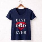 Best Dad Ever Chiefs Logo Red Superman Shield 5 Womens V Neck.jpg