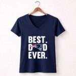 Best Dad Ever New England Patriots logo Father Day 5 Womens V Neck.jpg