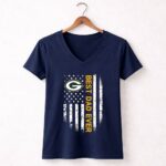 Best Green Bay Packers dad ever american flag 5 Womens V Neck.jpg