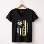 Best Green Bay Packers dad ever american flag 7 Womens V Neck.jpg