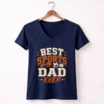 Best Sports Dad Ever 5 Womens V Neck.jpg