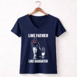 Chicago Bears Like Father Like Daughter 5 Womens V Neck.jpg