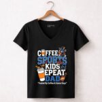 Coffee Sports Kids Repeat Dad 7 Womens V Neck.jpg
