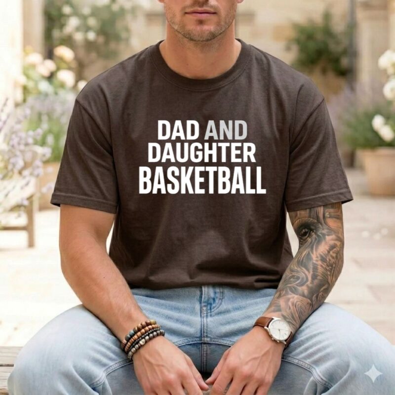 Dad And Daughter Basketball Comfort Colors T Shirt 1.jpg