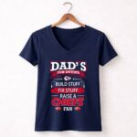 Dads Job Duties Build Stuff Fix Stuff Raise a Chiefs Fan Kansas City Chiefs 5 Womens V Neck.jpg