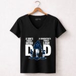 Dallas Cowboys Dad sons first hero daughters first love 7 Womens V Neck 1.jpg