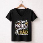 Eat Sleep Football Repeat Dad 7 Womens V Neck.jpg