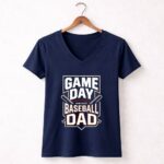 Game Day Baseball Dad 5 Womens V Neck.jpg