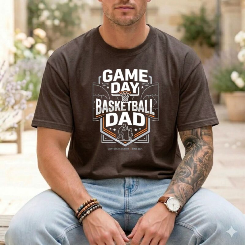 Game Day Basketball Dad Comfort Colors T Shirt 1.jpg