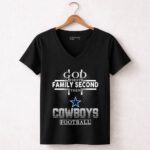 God First Family Second Then Dallas Cowboys Football 7 Womens V Neck 1.jpg