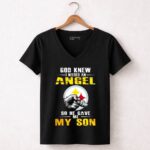 God Knew I Needed An Angel So He Gave Me My Son Steelers 7 Womens V Neck.jpg