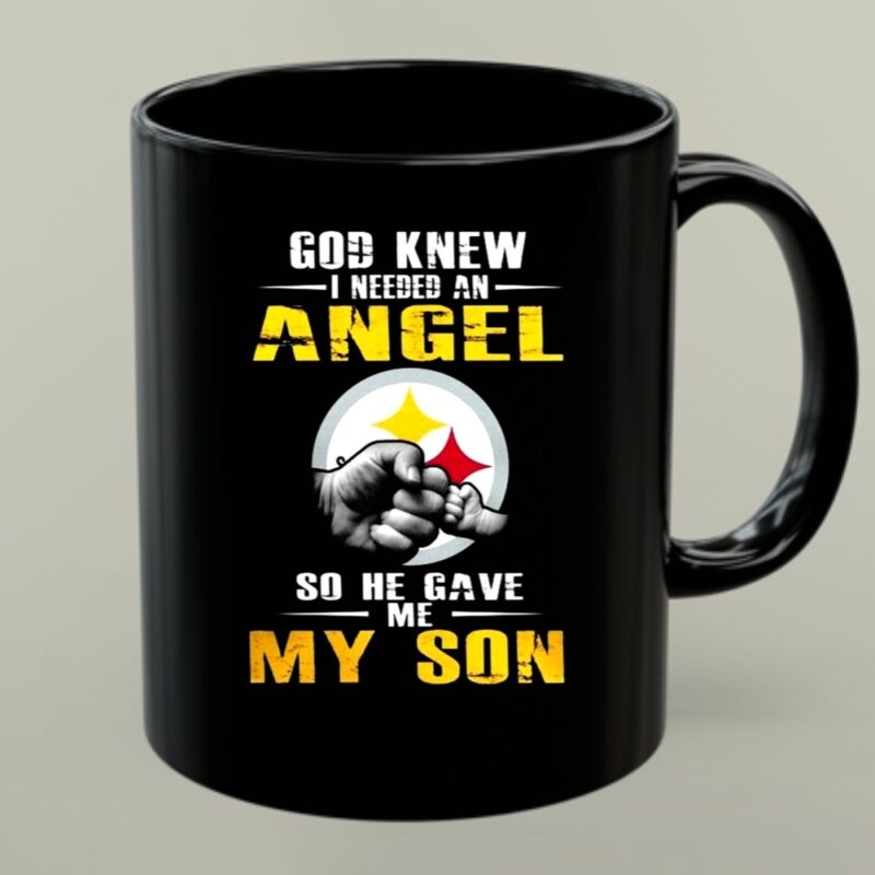 God Knew I Needed An Angel So He Gave Me My Son Steelers Mug 1.jpg
