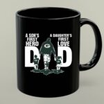 Green Bay Packer Dad a sons first hero a daughters first love 1 mug.jpg