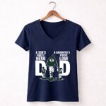 Green Bay Packer Dad a sons first hero a daughters first love 5 Womens V Neck.jpg