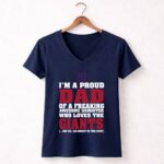 Im A Proud Dad Of A Freaking Awesome Daughter Who Loves The New York Giants 5 Womens V Neck.jpg