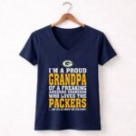 Im A Proud Grandpa Of A Freaking Awesome Grandson Who Loves The Packers 5 Womens V Neck.jpg