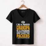 Im A Proud Grandpa Of A Freaking Awesome Grandson Who Loves The Packers 7 Womens V Neck.jpg