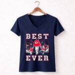 Kansas City Chiefs Best Dad Ever Family Walking Chiefs 5 Womens V Neck.jpg