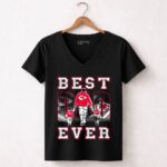 Kansas City Chiefs Best Dad Ever Family Walking Chiefs 7 Womens V Neck.jpg