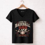 Living The Baseball Dad Life Game Days 7 Womens V Neck.jpg