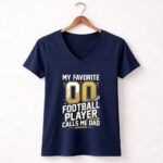 My Favorite Football Player Calls Me Dad – Custom Number 5 Womens V Neck.jpg