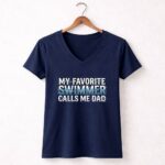 My Favorite Swimmer Calls Me Dad 5 Womens V Neck.jpg