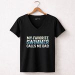 My Favorite Swimmer Calls Me Dad 7 Womens V Neck.jpg