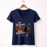 My Weekends Are Booked With Baseball 5 Womens V Neck.jpg