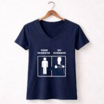 New England Patriots Your Husband My Husband 5 Womens V Neck.jpg
