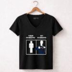 New England Patriots Your Husband My Husband 7 Womens V Neck.jpg