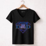 New York Giants Super Dad Shield Emblem 7 Womens V Neck.jpg