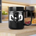 Oakland Raiders Dad sons first hero daughters first love 2 mug.jpg