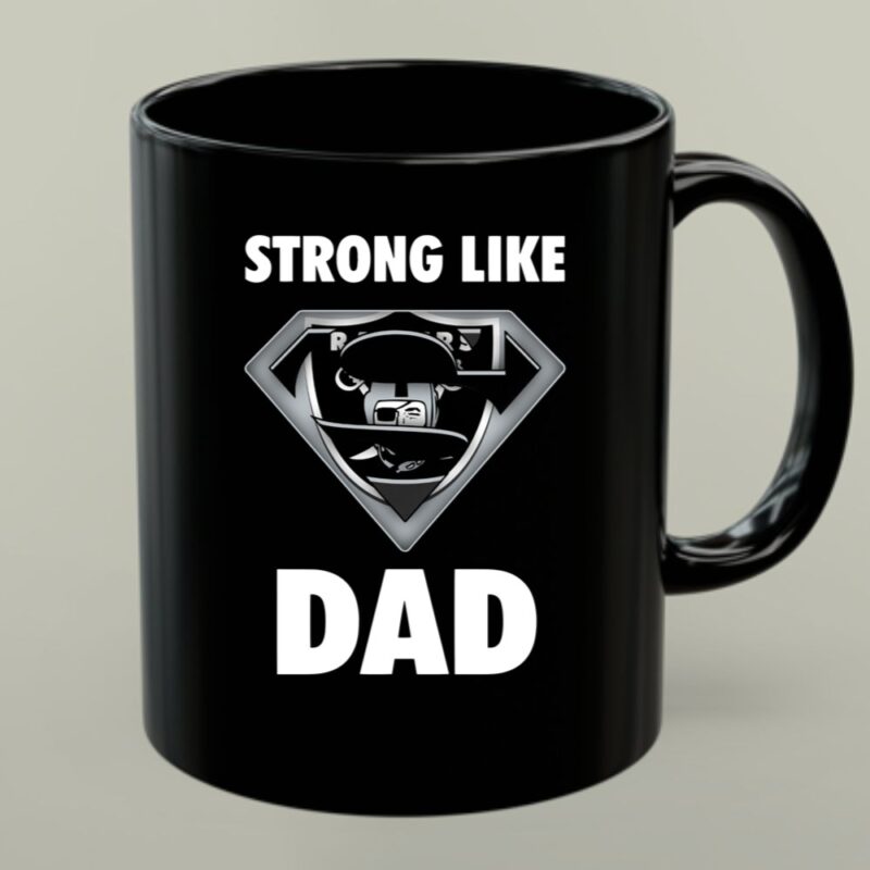 Oakland Raiders Strong Like Dad Superman 1 mug.jpg