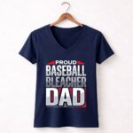 Proud Baseball Bleacher Dad 5 Womens V Neck.jpg