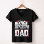 Proud Baseball Bleacher Dad 7 Womens V Neck.jpg