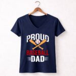 Proud Baseball Dad 5 Womens V Neck.jpg