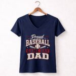 Proud Baseball Game Day Dad 5 Womens V Neck.jpg