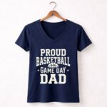 Proud Basketball Game Day Dad 5 Womens V Neck.jpg