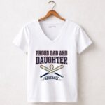 Proud Dad And Daughter Baseball 5 Womens V Neck.jpg