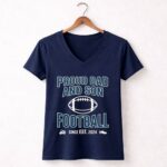 Proud Dad And Son Football 5 Womens V Neck.jpg