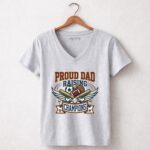 Proud Dad Raising Champions 9 Womens V Neck.jpg