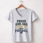 Proud Girl Dad Football 9 Womens V Neck.jpg